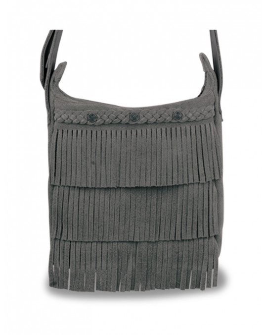 Handtasche mit Fransen "Crossbody" in dunkelgrau