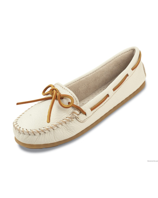 Glattleder Mokassin in Offwhite