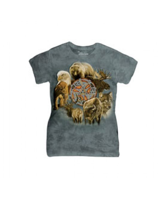 "Animal Spirit Circle" Damen T-Shirt figurbetont, in S, letztes Ex.