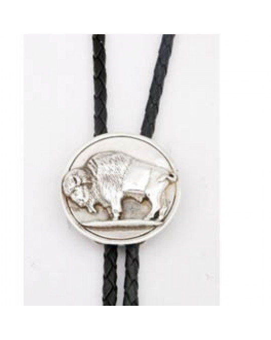 Bolo Tie Silber mit Bison Motiv