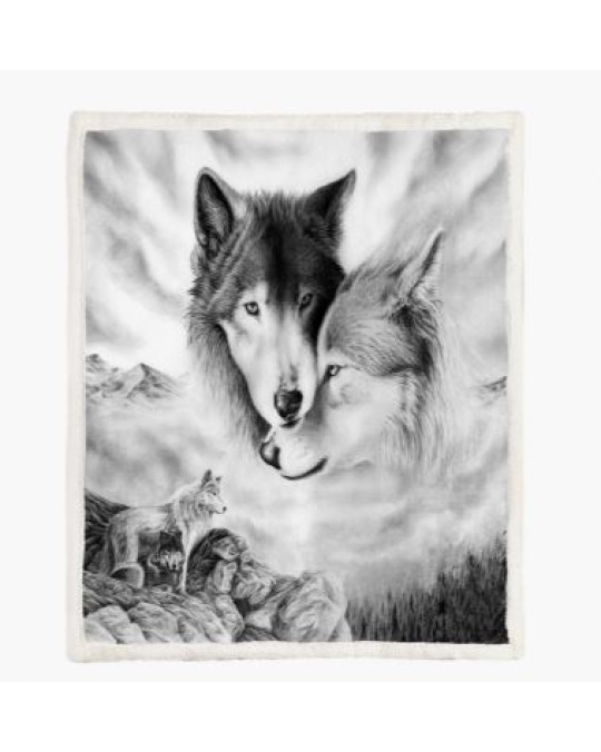  Kuschelige Decke  "Grey Wolves"