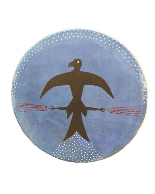 Bemalte Trommel aus Rehleder "Thunderbird"