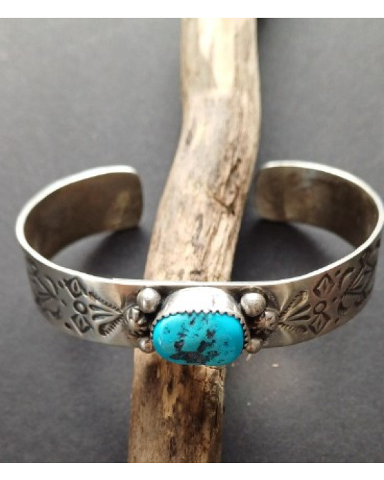 Traditioneller Armreif für Damen und Herren mit Türkis, Navajo