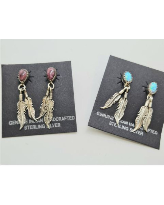 Ohrringe der Navajo - verschiedene Edelsteine-hellblau