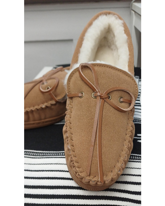 Sheepskin (Lammfell) Moccasin Hausschuh für Damen und Herren "Farmer"