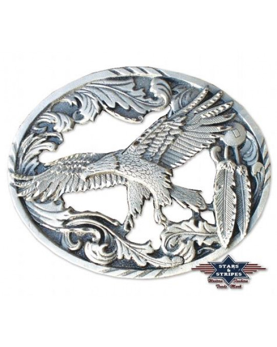 Gurtschnalle aus Zinn, Adler Design