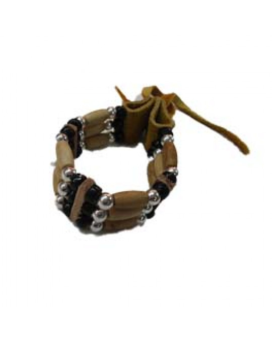 Armband aus Knochen und Rehleder