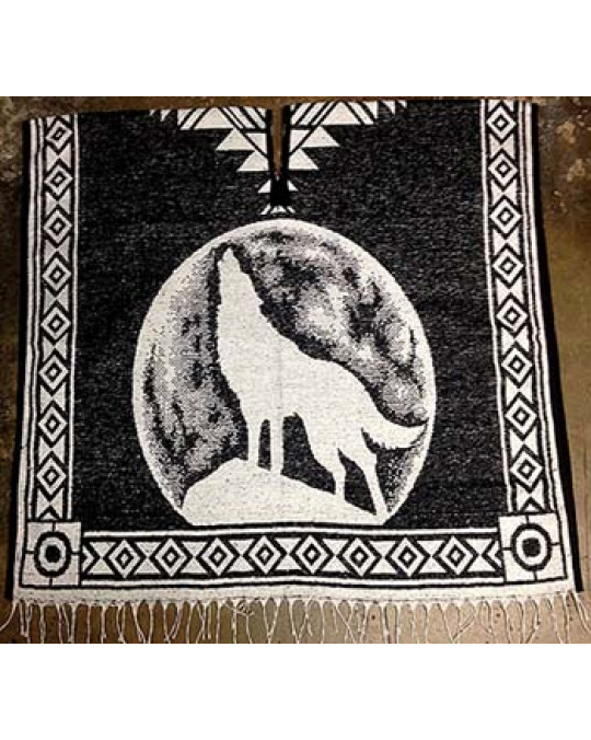 Wolfmotiv Poncho aus Mexico