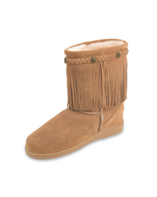 Winter Sheepskin (Lammfell) Kurzstiefel mit Fransen