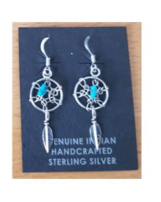 Kleine Traumfängerohrringe Navajo Handarbeit