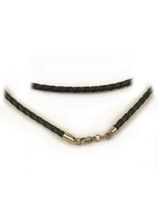 Geflochtene Kette aus Leder, 4 mm