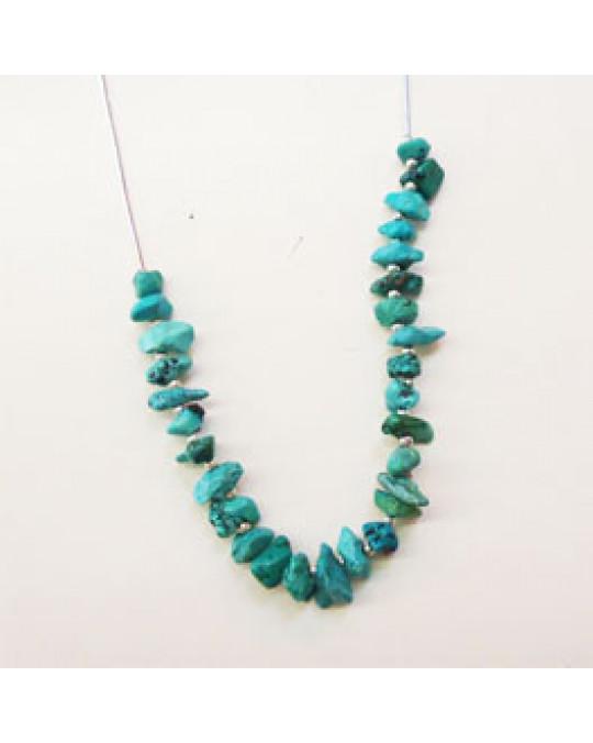 Liquid Silver Kette mit Türkisnuggets 42 cm