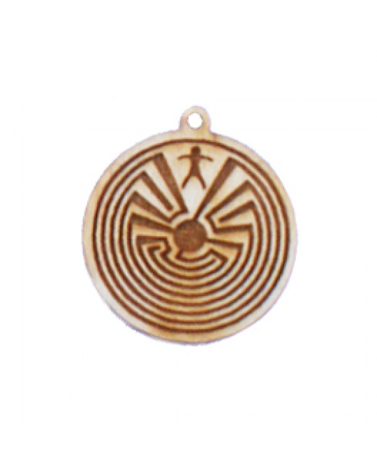 Holzamulette Symbole der Indianer-Labyrinth Motiv