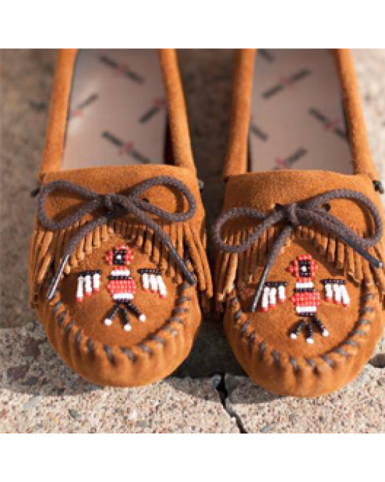 Hausschuh Damen Mokassin "Thunderbird" in 3 Farben, Aktionspreis auf Schwarz