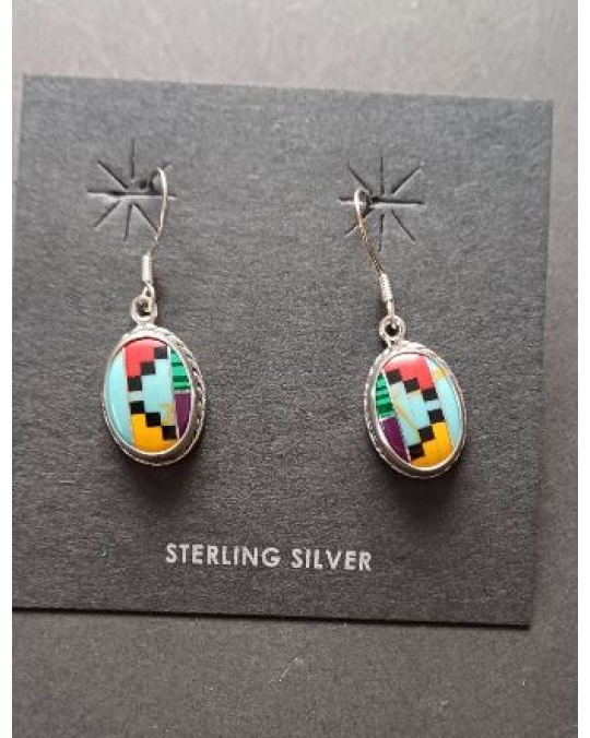 Ohrhänger in multicolor Inlay