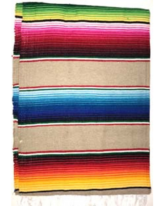 Regenbogen Decke (gross) im mexikanischen Stil, Serape-sand