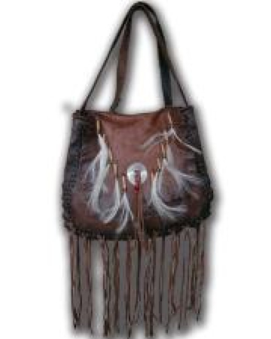 Handtasche mit Pferdehaar und Fransen