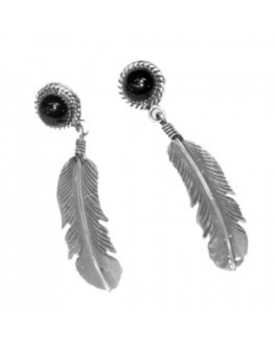 Mega grosse Navajo Ohrringe Onyx