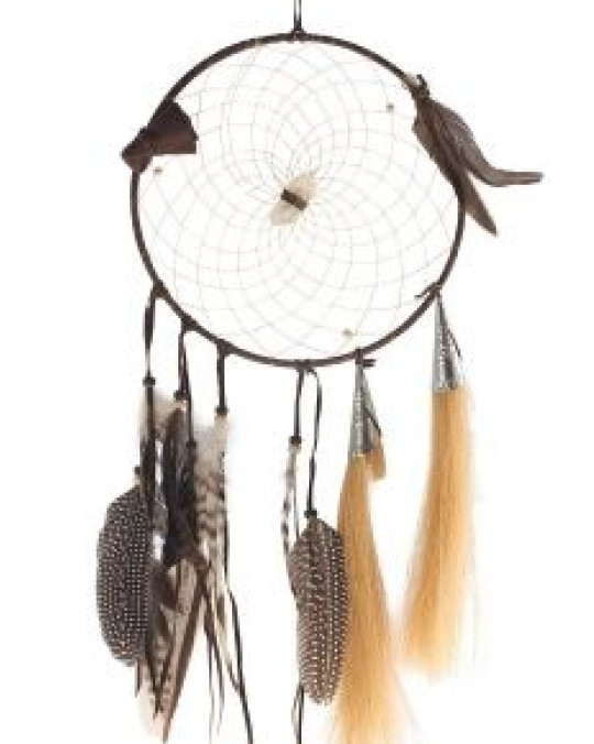 Traumfänger türkis,D= 22 cm Federn Indianer Cowboy Biker Dreamcatcher Native 