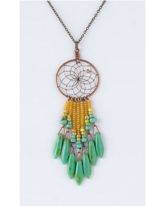 Modeschmuck Dreamcatcher Anhänger mit Kette aus Kanada "Copper"