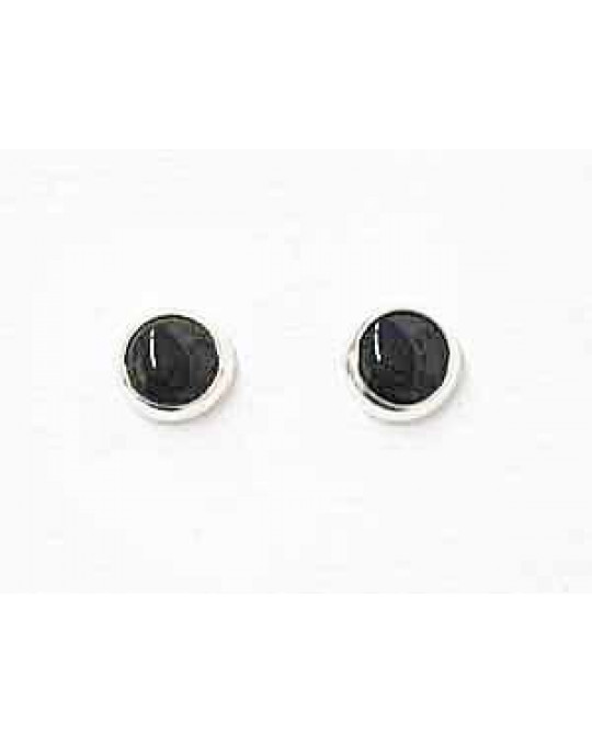 Kleine Stecker  in Silber-schwarz (Onyx)