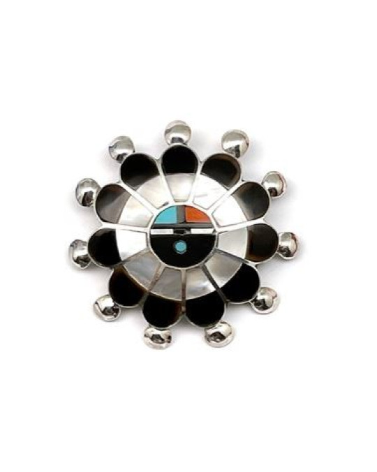 Anhänger/Brosche der Zuni "Sunface"