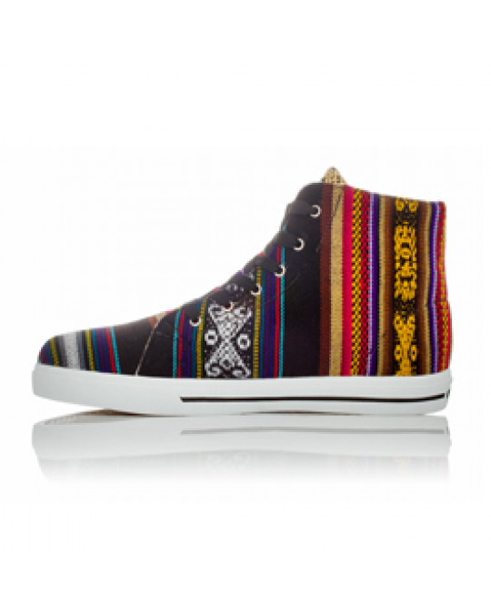 Sneakers aus Peru, Hi Top, "Blackbird" Gr. 37