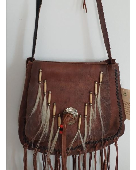 Handtasche mit Pferdehaar und Fransen