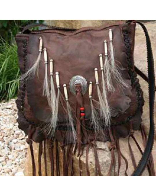 Handtasche mit Pferdehaar und Fransen