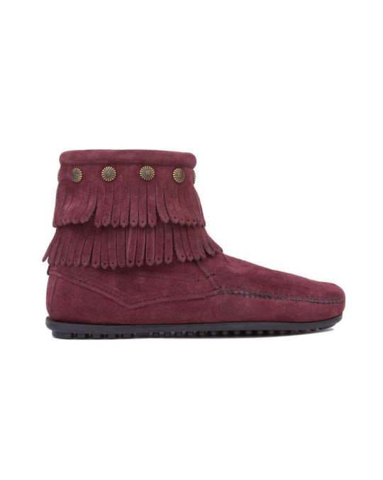 Concho-Stiefelette mit 2 Fransenreihen Rosine (dunkelrot) Gr. 37