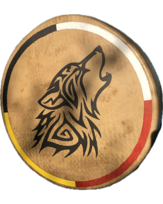 Trommel der Lakota (Sioux) "Wolf 4 Directions"