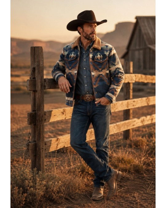 Lässige Westernjacke mit Fleece gefüttert