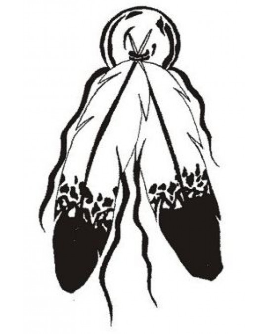 Kleiner Fenstersticker (Aufkleber) Federn "Two Feather"