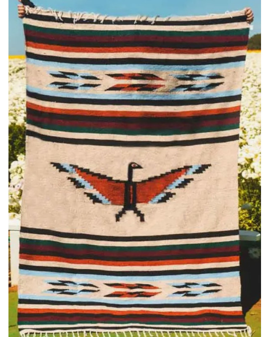 Gewobene, original mexikanische Decke/Wandteppich "Thunderbird"