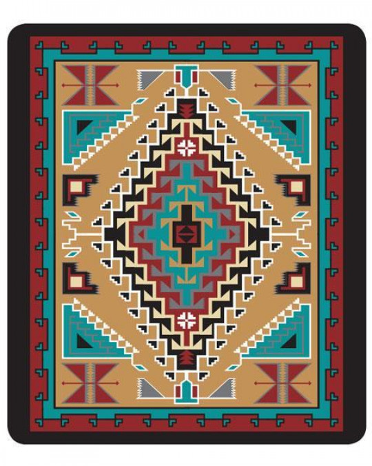 Kuschelige, dicke Plüsch Decke Queen Size, indianisches Muster