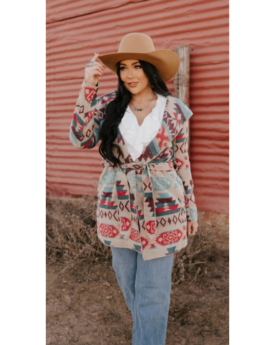 Boho Montana Weste mit Kapuze