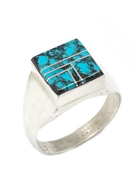 Ring der Navajo mit Einlegearbeit, Gr. 10 1/2