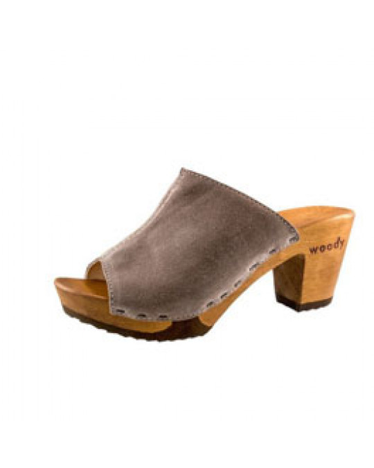 Holzschuh/Clog "Elly" in taupe